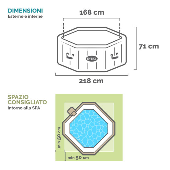 Pure Spa JET & BUBBLE DELUXE 218x71 cm - 6 posti  Art.28462EX - immagine 5